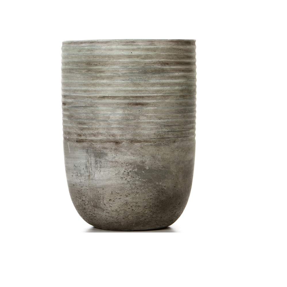 Hosley Ceramic Mid Century Modern Grey Design Planter-5.51" Dia X 7.68" H. Ideal Gift for Floral Arrangements Weddings Contemporary Decor Party Spa
