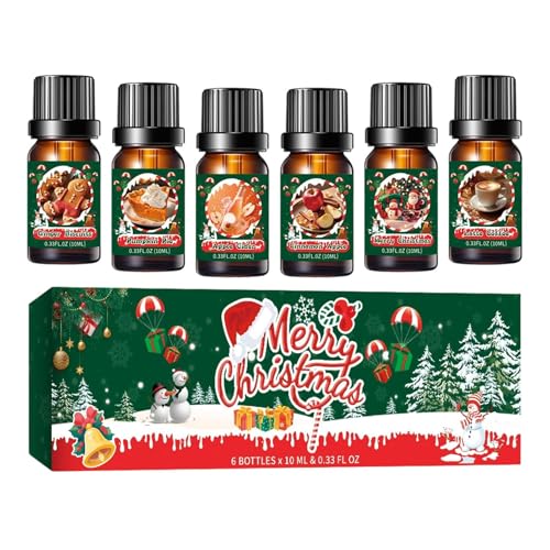 Difusor Festivo - Juego De 6 Aceites Aromáticos Navideños | Aceites Difusores De Fragancias para El Hogar Vacacional | De Habitación De Larga Duración para Noches De Festivales Dormitorio