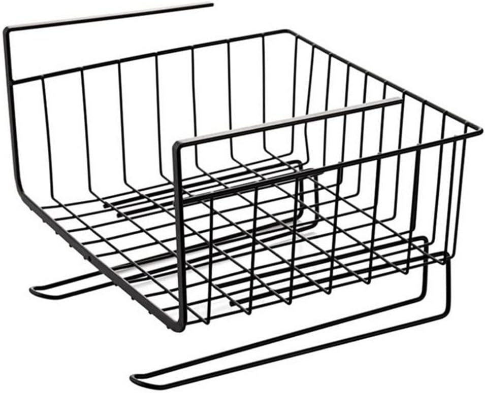 Storage Shelf Under Cabinet Metal Wire Basket Organizer Fit Hooks For Kitchen Pantry Desk(D)
