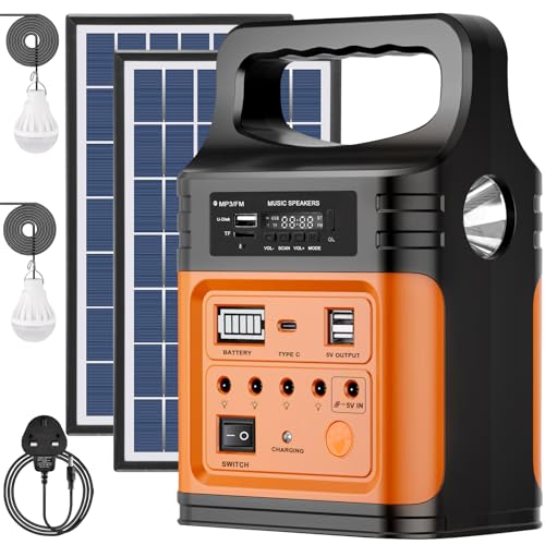 Vclpower Station d'alimentation CC 20 000 mAh avec panneaux solaires, sortie 12 V/9 V de type C, station d'alimentation portable à charge rapide pour la maison, les...
