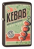 Zippo Sturmfeuerzeug - Kebab, Brown, Color Image - Nachfüllbar - Wiederverwendbar - Windfestes Design - Geschenkbox - Made in USA