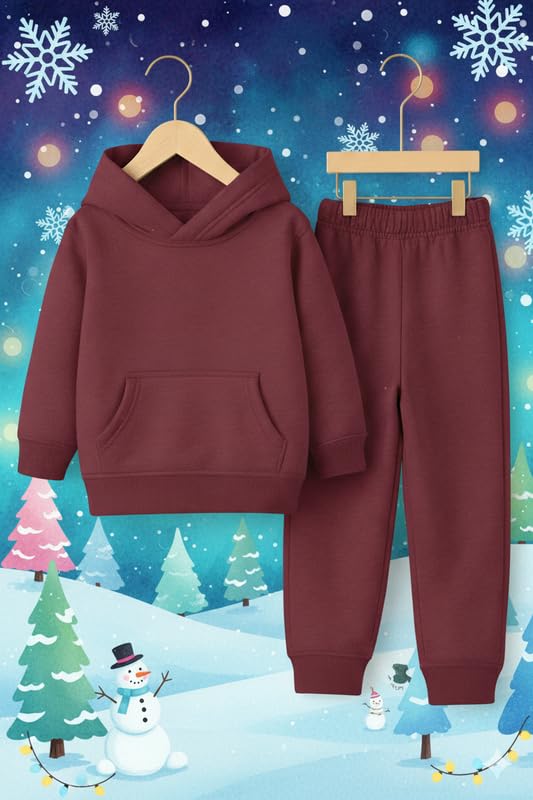 Image of Kids Hoodie Sweatshirt, Boys & Girls Relaxed Fit Wool Hooded & Round Neck Sweatshirt