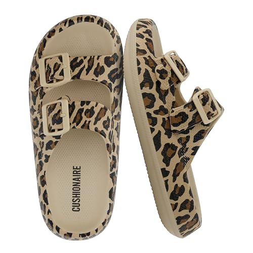 Image of CUSHIONAIRE Fame Pillow Recovery Sandals for Women, Adjustable Double Buckle Waterproof EVA Cloud Slides for Women