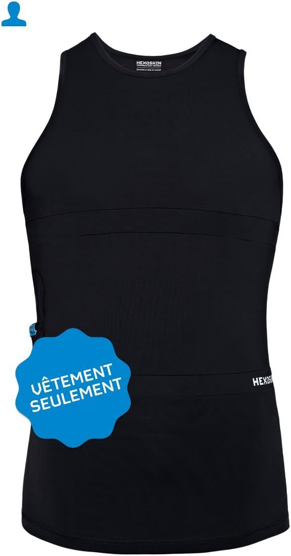 Hexoskin Biometric Shirt for Fitness, Sleep, and Health Monitoring - Sleeveless Shirt/Base Layer for Men
