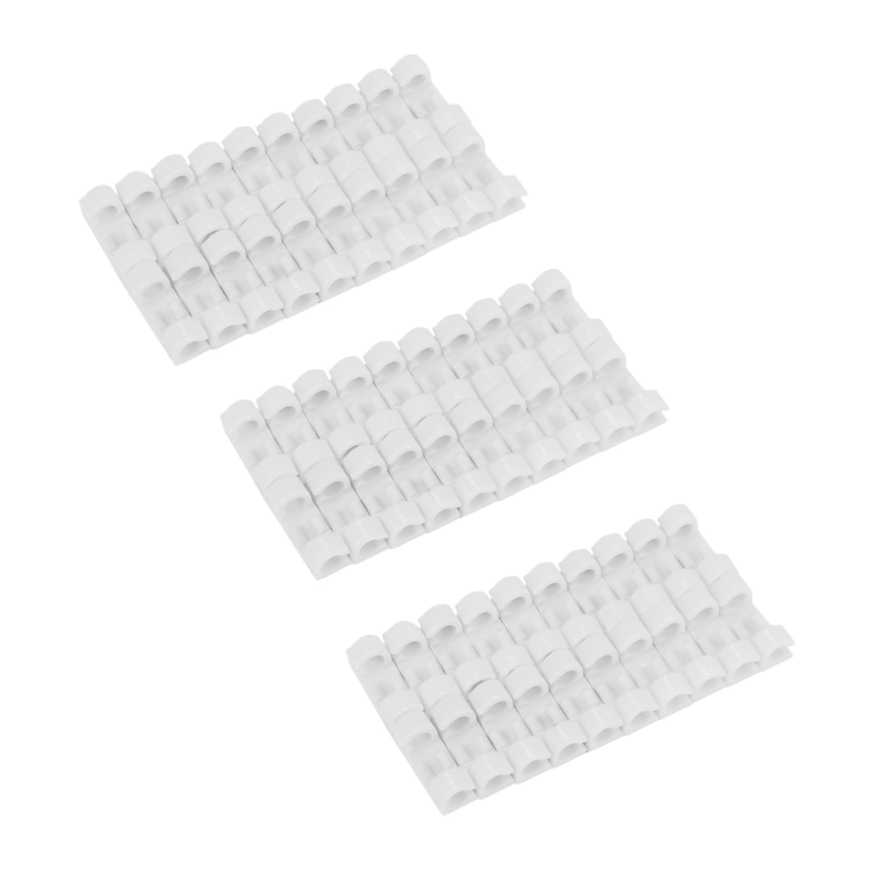 Jnchdghwa White 60Pcs/Lot Wire Fixing Clamp Clip Desktop Wire Clear Up Clips Holder Clamps Cable Clip Device Usb Cord Clips(White)