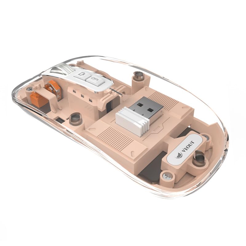 Image of Veout Wireless Bluetooth Mouse, Portable Silent Click Rechargeable Mouse with USB Receiver, 3-Level DPI, Compatible with Laptop, PC, Mac, Tablet, Phone