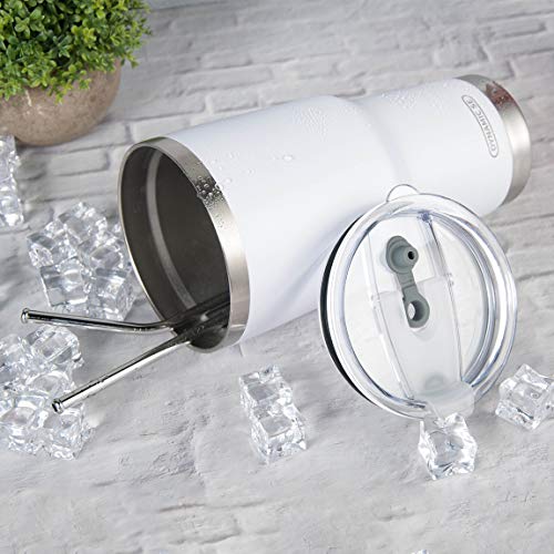 Image of D.S 30oz White Tumbler Double Wall Vacuum Insulated Travel Coffee Mug