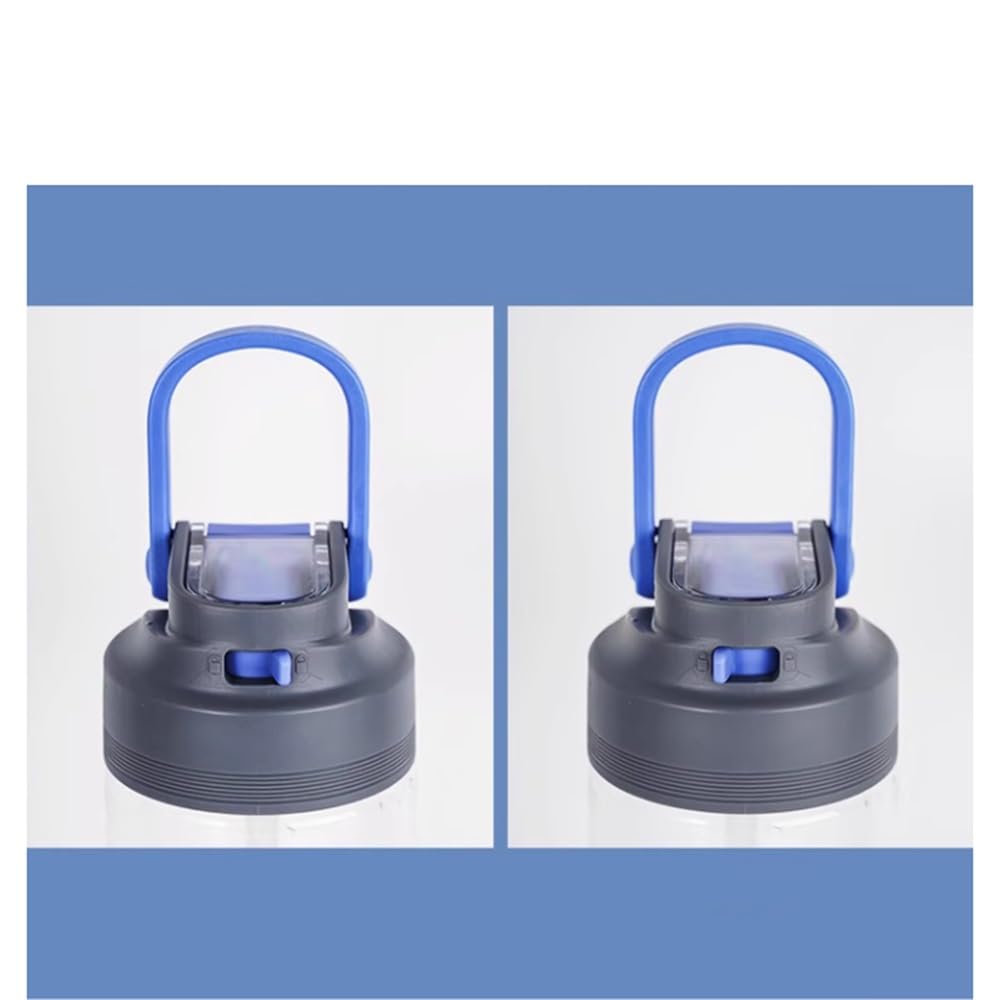 MRKU Sportliche Wasserflasche aus Kunststoff mit Deckel, auslaufsichere Quetschflasche mit Griff für Fitnessstudio, Fitness und Büro