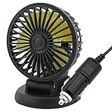 UEB 12V 24V Fahrzeug Lüfter Auto Ventilator SUV LKW Bus 5 Blätter Drehbar Mini Elektro Küler Lüfter KFZ (12V)