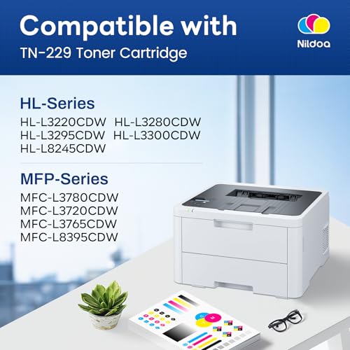 Image of TN229 Toner Cartridges 4 Pack Replacement for Brother TN229BK /C /M /Y TN-229 MFC-L3720CDW MFC-L3780CDW HL-L3280CDW Printer Ink Cartridge(TN2294PK Black Cyan Magenta Yellow)