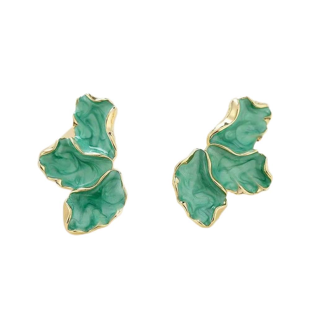 Pendientes de tuerca vintage JYDMS de flor al aceite blanco para joyería de fiesta de mujer 8