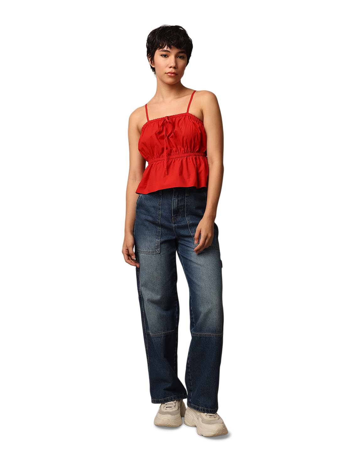 only Women's Cotton Solid Regular Fit T-Shirt-picture-33