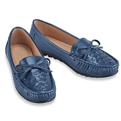 Collections Etc Woven Textured Padded Insoles Slip-On Loafers2