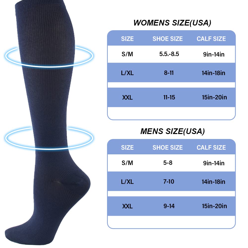 HYCOPROT Compression Socks for Women & Men Circulation (3 works) 15-20 mmHg for Athletics Running Nurses Pregnancy Travel - Image 4