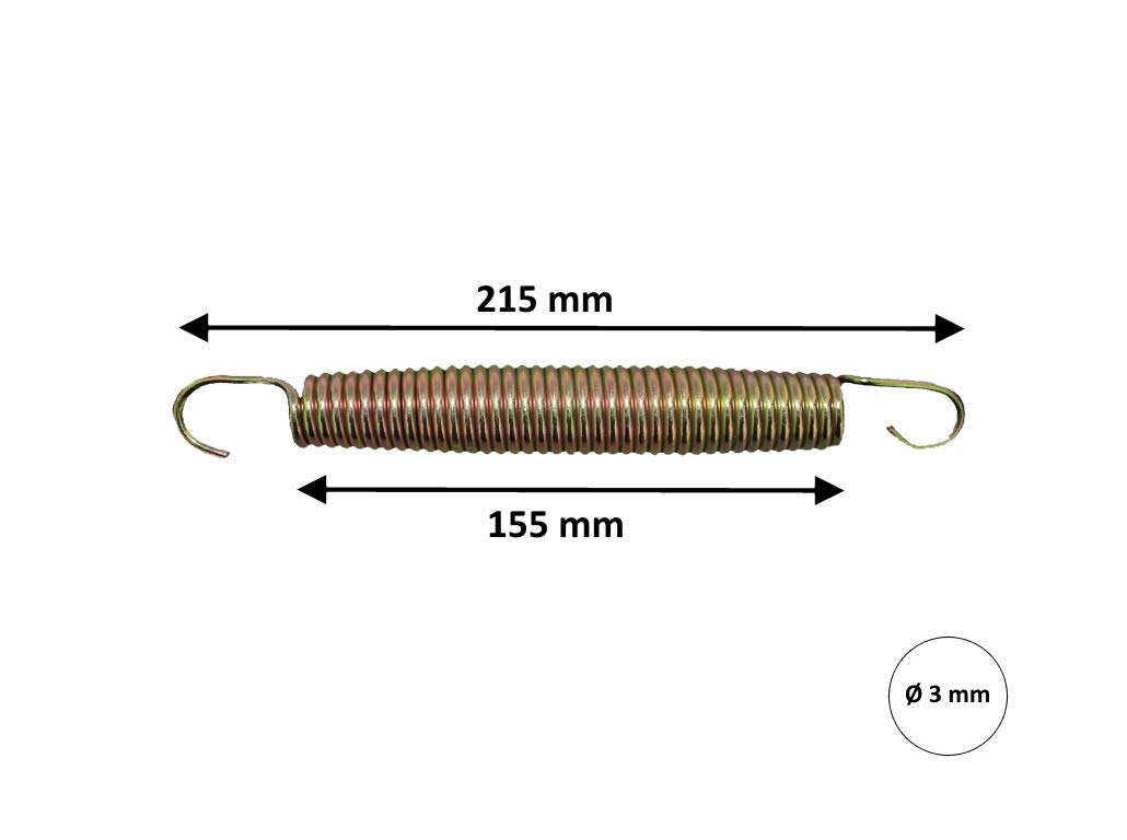 walexo Trampolinfedern (Zugfedern) – rostfreier Stahl, doppelt beschichtet – Ø 3 mm – Länge 215 mm – Verschiedene Mengen erhältlich