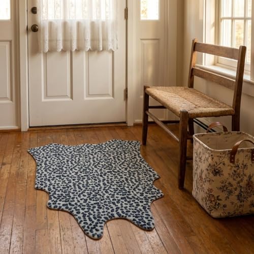 Tapete decorativo estampado de leopardo 2'7" x 3'11" miniatura 6