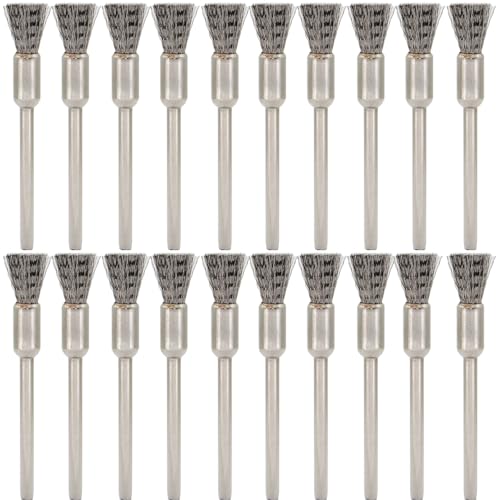 20PCS Wire Brushes - Metal Rust Removal, Polishing, Cleaning - 6mm Diameter, 3mm Shaft - Removes Burrs, Dust, and Oxide Layer - Handles Rough Surfaces - Designed for Industrial and DIY Enthusiasts
