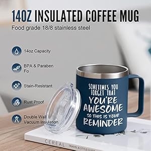 NOWWISH Birthday Gifts for Men Husband - Awesome Coffee Mug, Inspirational Birthday & Holiday Presents for Men Him Boyfriend, 14oz Navy Blue NOWWISH Birthday Gifts for Men Husband Awesome Coffee Mug Inspirational Birthday Holiday Presents for Men Him Boyfriend 14oz Navy Blue