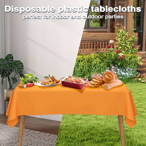 Image of G GENLEAS 7 Pack Assorted Color Plastic Tablecloth Colorful Rectangle Table Covers for Birthday Wedding Fiesta Picnic Party, Rainbow Party Decorations, 7 Color, 54x108 Inch