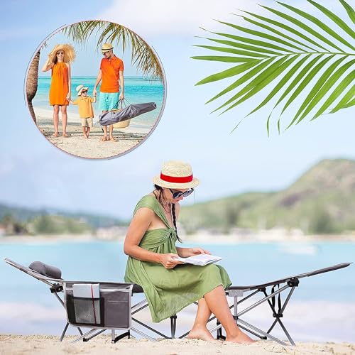 Image of Outdoor Folding Camping Beds for Adults,Portable Camp Bed with Carry Bag, Heavy Duty Foldable Single Bed, Portable Sleeping Cot Loungers for Fishing Hiking Travel Office