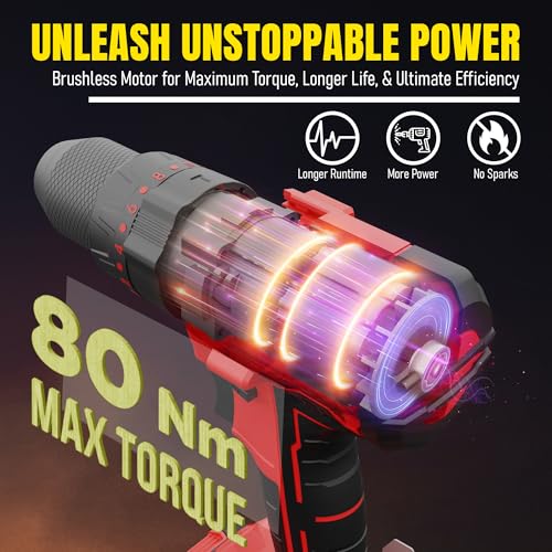 Image of IBELL 20V Cordless Power Tool Combo Kit | 3-Tool Set with 80Nm Brushless Impact Drill, 320Nm Brushless Impact Wrench & 1.2J Rotary Hammer | 2 x 2.0Ah Batteries, 2 Fast Chargers & Carry Case