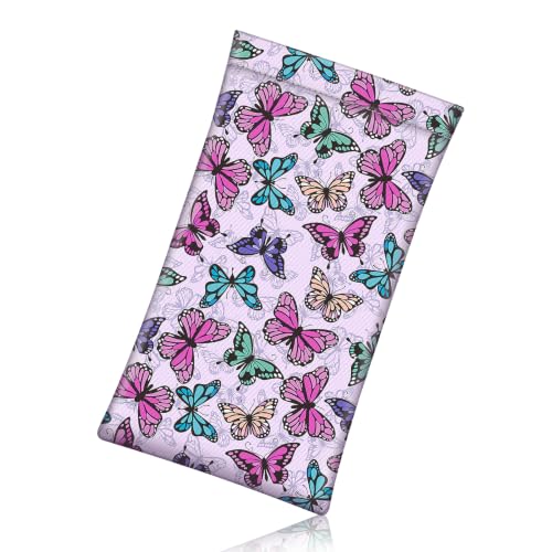 Image of FINTIE Soft Eyeglasses Case with Cleaning Cloth, Portable Squeeze Top Vegan Leather Glasses Pouch, Sunglasses Eyewear Bag