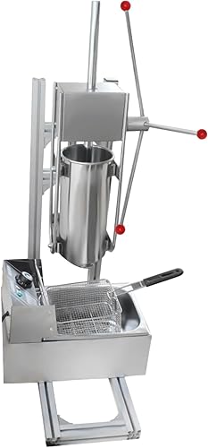 Miniatura 2 de Máquina de churros manual comercial de 3L con freidora eléctrica de 6 litros, máquina de donas española, máquina de postres de llenado vertical de