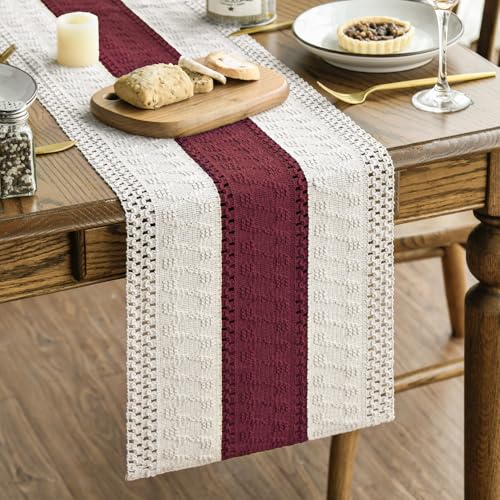 Artoid Mode Red Farmhouse Rustic Christmas Table Runner 12x72 Inch