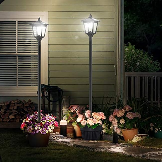 67 Solar Lamp Post Lights Outdoor 50 Lumens, Solar Powered Vintage Street Lights for Garden, Lawn, Pathway, Driveway, Front/Back Door£¨Planter not Included£©