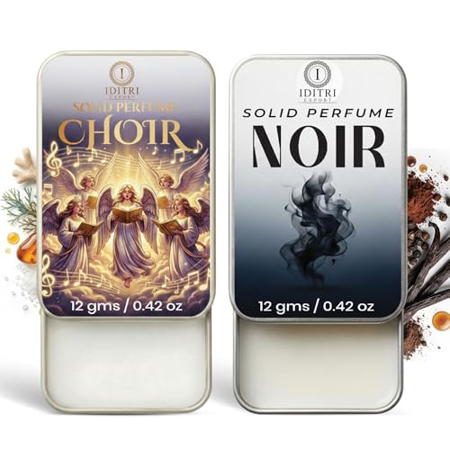 Image of Solid Perfume |Choir&Noir Alcohol Free Wax Perfume Balm, Long Lasting | Pocket Tin 12g, Pack Of 2| Non Greasy Smooth Glide, Travel Friendly Men And Women Gifts He Or Her