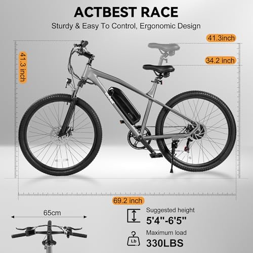 ACTBEST Race 21-Speed Electric Bike for Adults, Peak