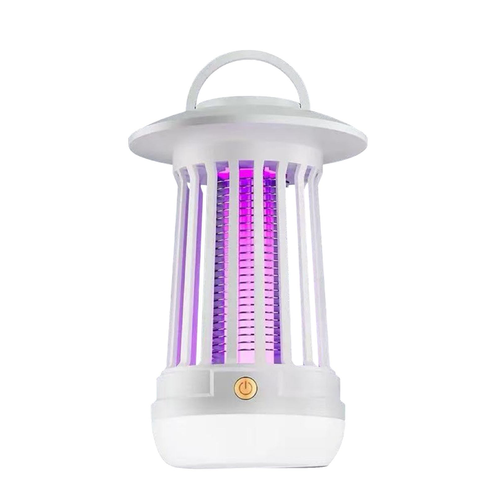 Fly Zapper Outdoor & Indoor, Fly Catcher with LED, Portable Hanging Waterproof Flying Insect Killer Lamp, Safe Quiet Operation Fly Trap for Home Travel camping Garden and Patio (White-B)