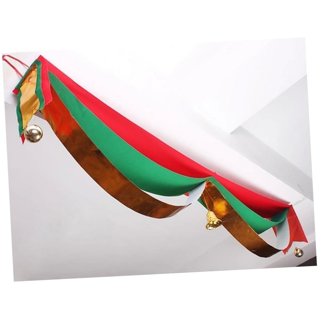 Unomor Christmas Ceiling Bunting with Bells and Balls Festive Wave Decoration for Holiday Parties and Seasonal Celebrations for Home Decor and Christmas Events