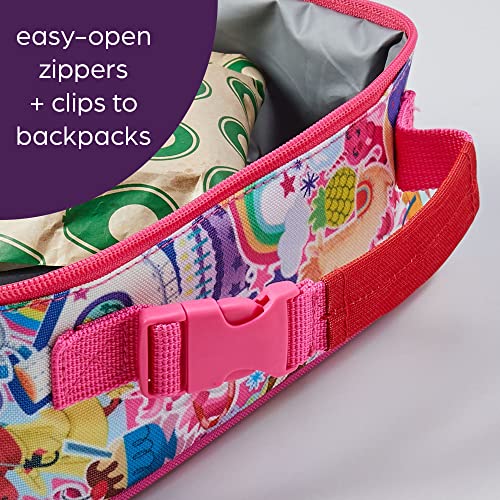 Highlights For Children Lunch Box For Kids, Reusable Insulated Lunch Boxes For Boys And Girls, Food-Safe Easy-Clean Lunch Bag For School (Rainbow Unicorn - Pink) #TOP2