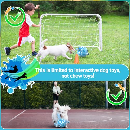 Image of QDAN Small Dog Balls, 5 Inch Dog Soccer Ball with Straps, Outdoor Dog Toys, Pet Training Soccer for Small Medium (5 Inch)