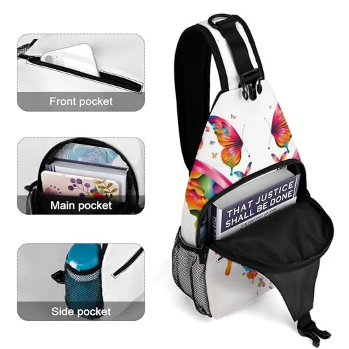 Bolso bandolera deportivo con mariposas para hombre y mujer miniatura 4