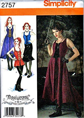 lovithanko 2757 Dress Gothic Couture Punk Pattern Miss 14 16 18 20 22 SIMPLICITY UNCUT ##cherils