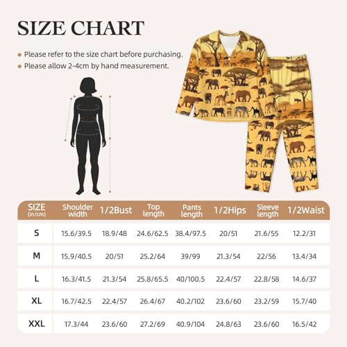 Pyjama animaux africains noir en polyester-élasthanne doux taille L - 4