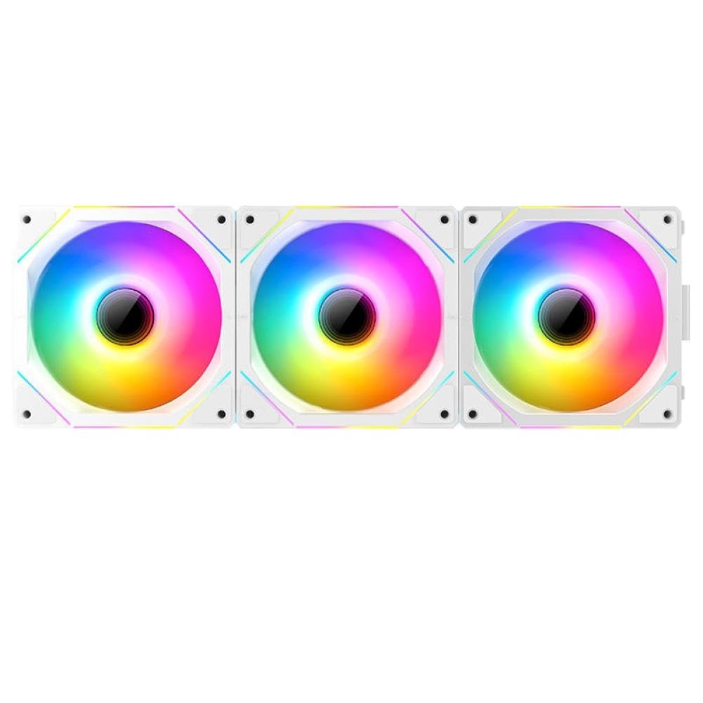 TEUCER JM-1 ARGB Specchio Ciclo Effetto Luce 120mm 4-Pin PWM Ventola per Case del Computer Compatibile con i Sistemi di Raffreddamento ad Acqua del PC(JM-1 Black Forward)