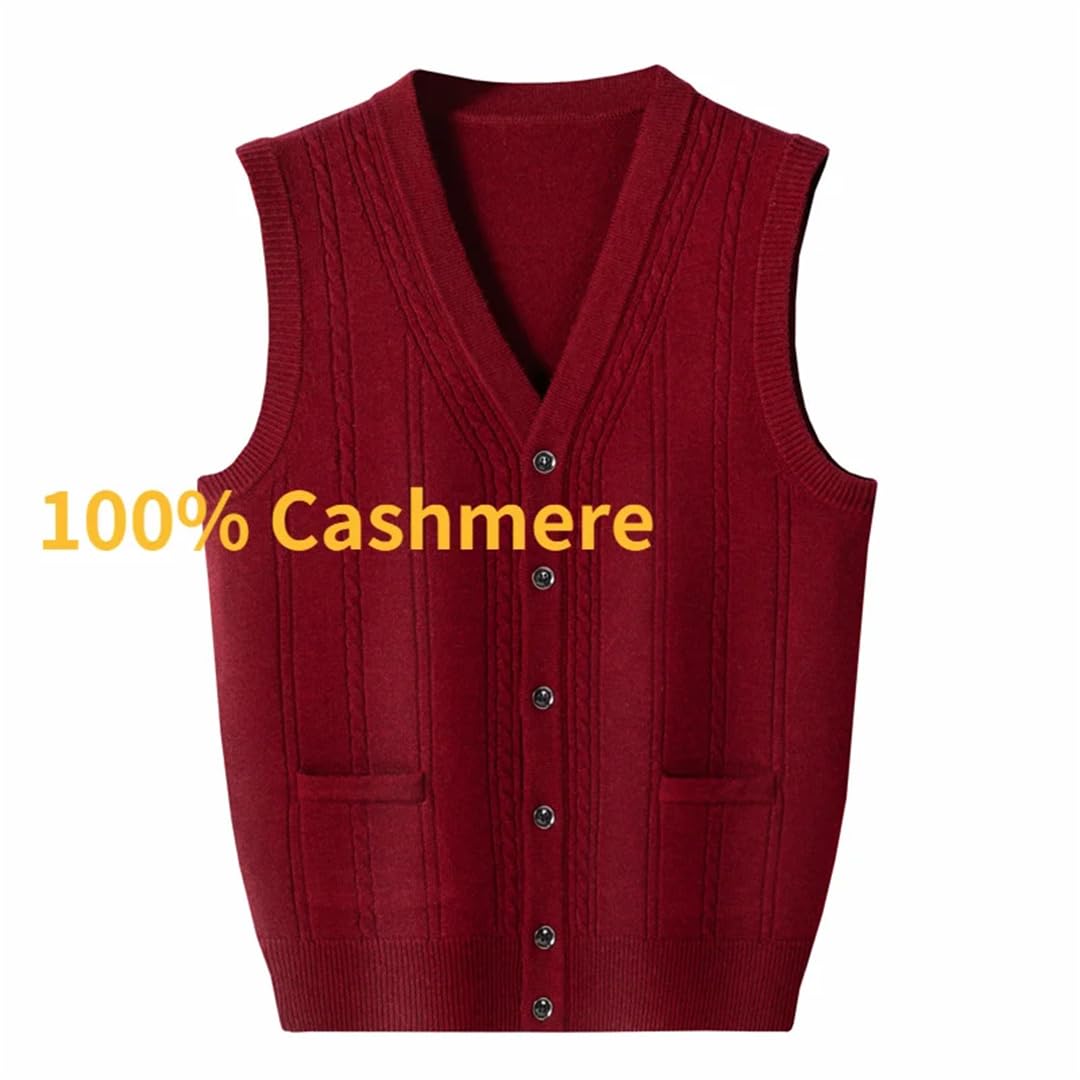 Chaleco cárdigan de cachemira para hombre