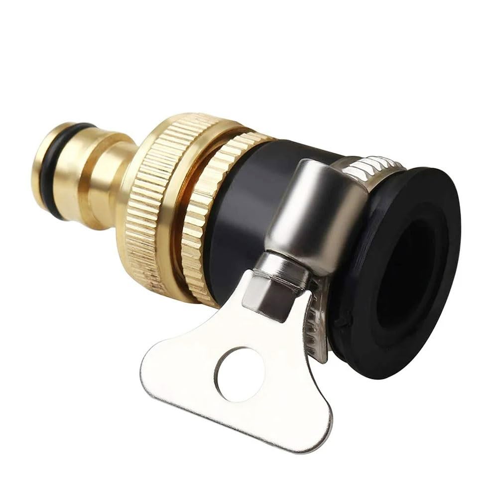 Conector de grifo de manguera, rosca de 1/2 "3/4" para jardín, conector de ajuste universal, boquilla práctica, lavadora, adaptador de grifo de cocina, latón rápido, 1 unidad
