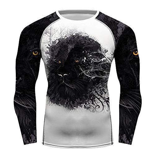 CHOO Men's Lion Series MMA BJJ Cross Training Rash Guard Shorts Spat No Gi Set2