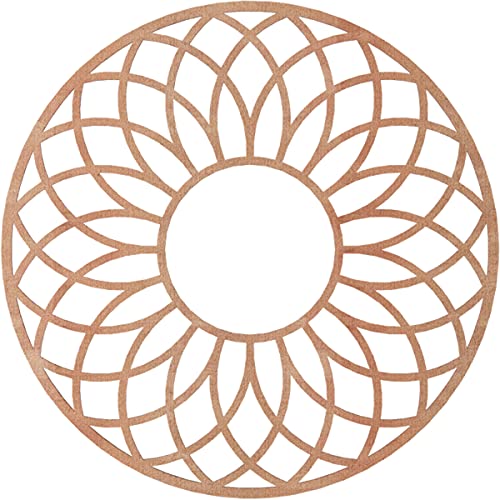 Image of Ekena Millwork 34 inchOD x 11 5 /8 inchID x 3 /8 inchT Cannes Wood Fretwork Pierced Ceiling Medallion, Cherry