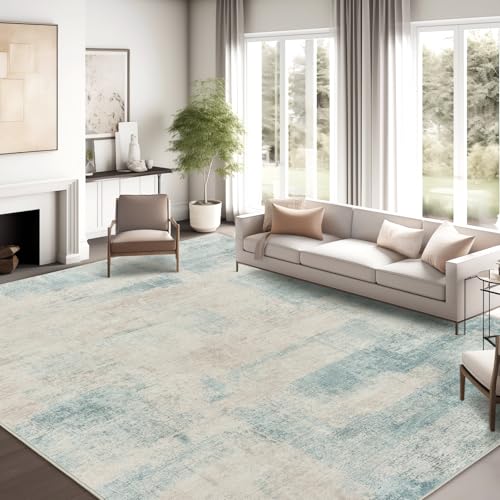 zesthome 9x12 Area Rugs for Living Room, Non-Slip Backing Washable Rug, Modern Abstract Area Rug, Stain Resistant Rugs for Bedroom, Ultra-Thin Large Area Rugs, Area Rug 9x12