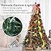6.5FT Pop Up Christmas Tree with Lights and Decorations & Remote & Timer, Prelit Fully Decorated Pull Up Artificial Christmas Tree with Xmas Ball Ornaments Bows Ribbons for Xmas Party Decor