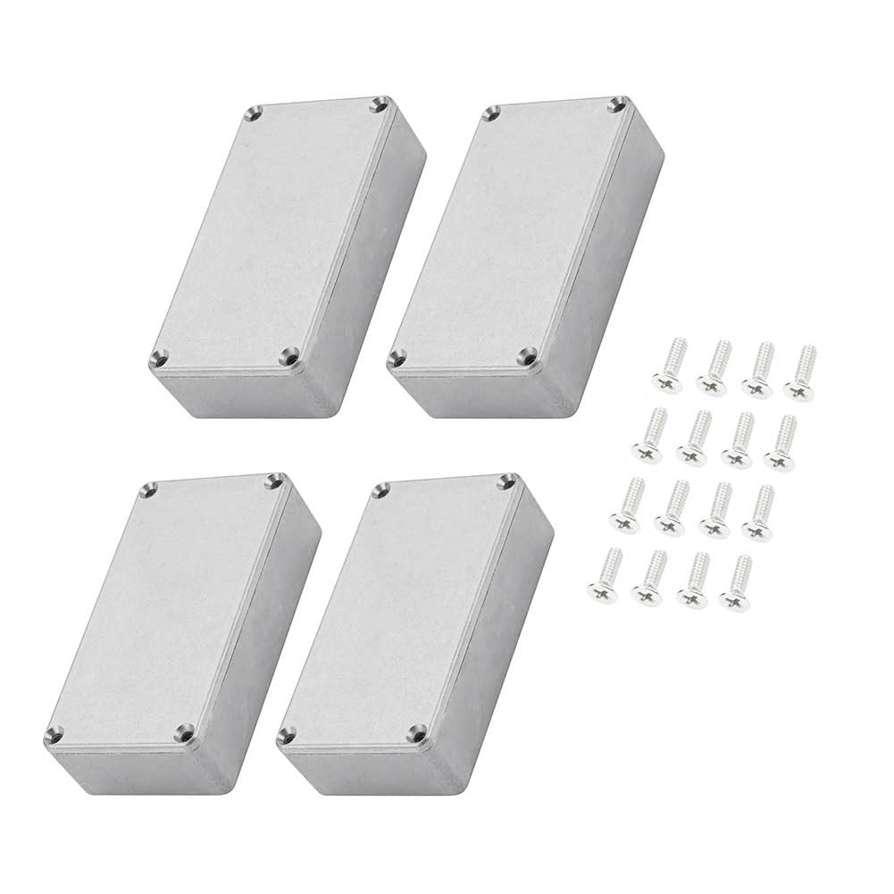 Gbloodst4PCS 1590B Guitar Pedal Enclosure Aluminum Diecast Stomp Box Case Toggle Switch Box 112x61x32mm