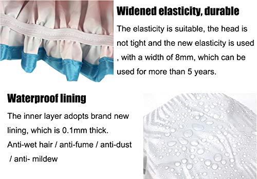 Douchekap, waterdichte baddoppen, dubbele lagen douchecaps voor dames en kinderen, bescherming lang haar, 4 stukken - Image 4