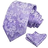 Conjunto masculino clássico de gravata floral delicada com estampa de flores, 120-lilás, tamanho �nico