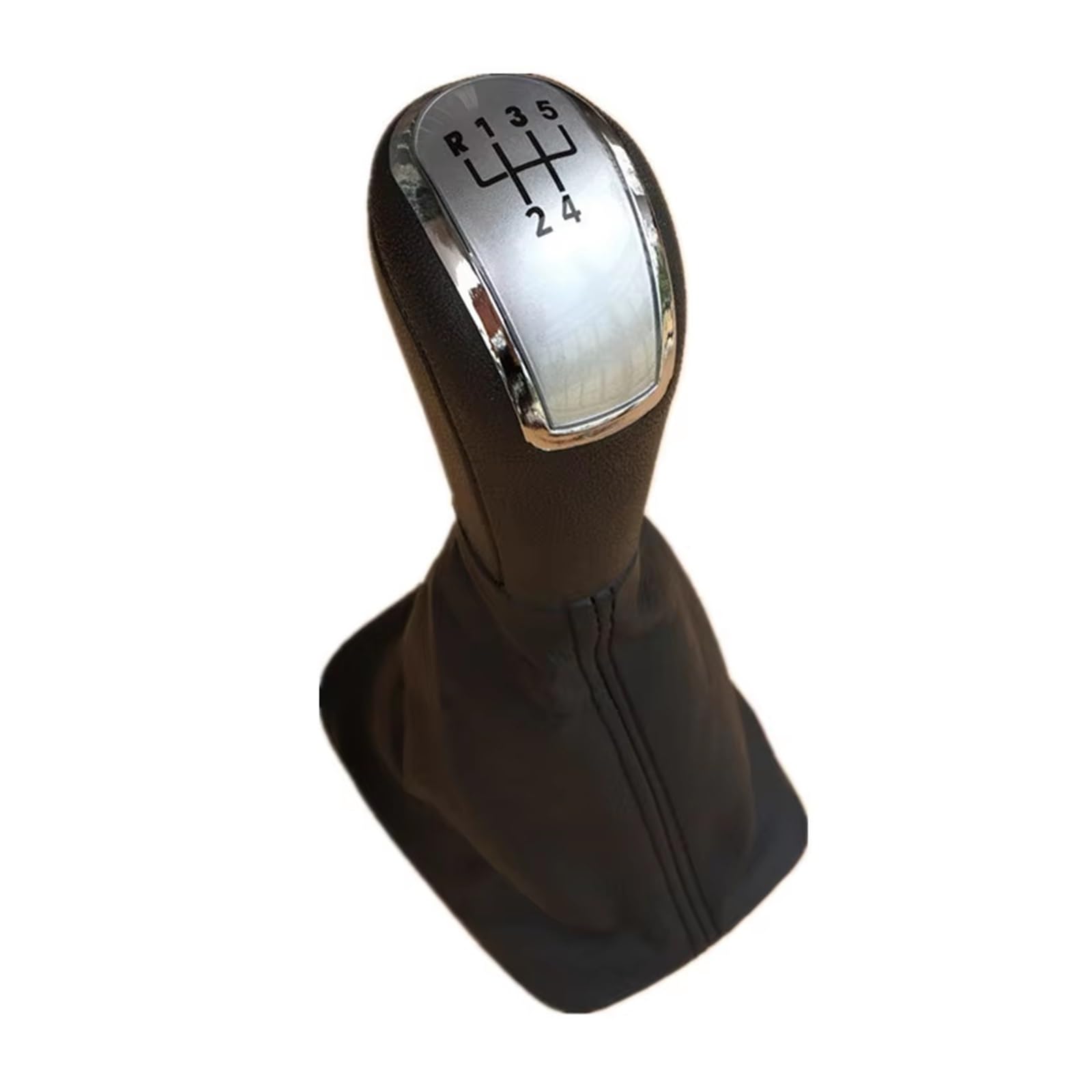 GHQFROP Transmission Gear Shift Knob for Skoda for Fabia MK1 2000-2008 5 Speed Gear Shift Knob Gaiter Boot Cover Case Collar Car Gear Stick Knob(Silver)