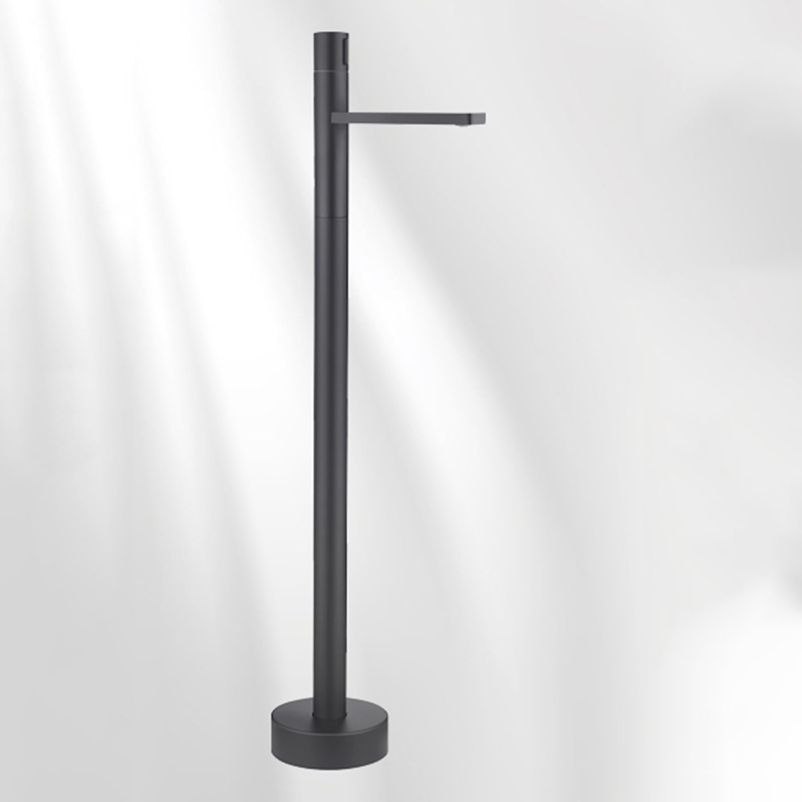 HADECOLL Freestanding Bath Tap Hot And Cold Brass Bathroom Freestanding Taps Bath Mixer Tap Floor Mounted Bath Tap, Black,Black